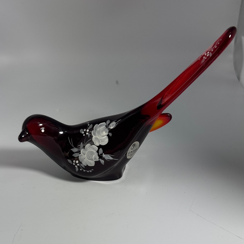 Fenton Ruby Red Hand painted Bird